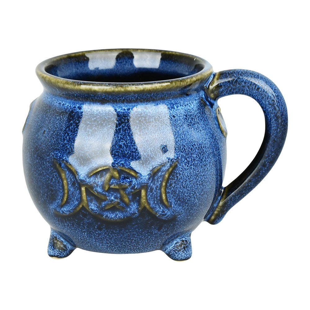 Blue Glazed Triple Moon Mug