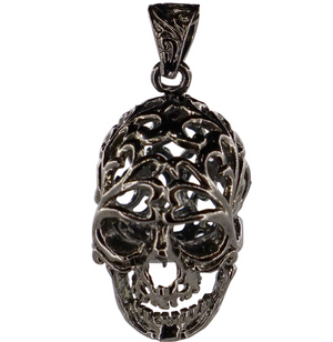
                  
                    Load image into Gallery viewer, Tumbled Stone Skull Cage Pendant
                  
                