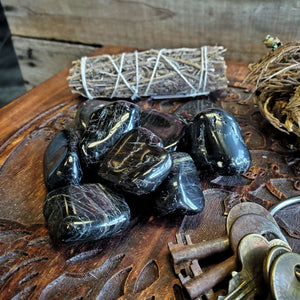 
                  
                    Load image into Gallery viewer, Black Tourmaline Tumbled Stone | Protection and Blockage Clearing
                  
                