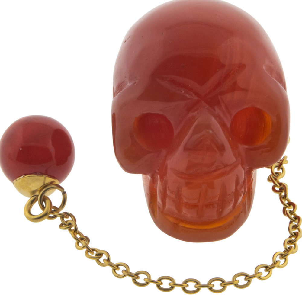 Carnelian Skull Pendulum