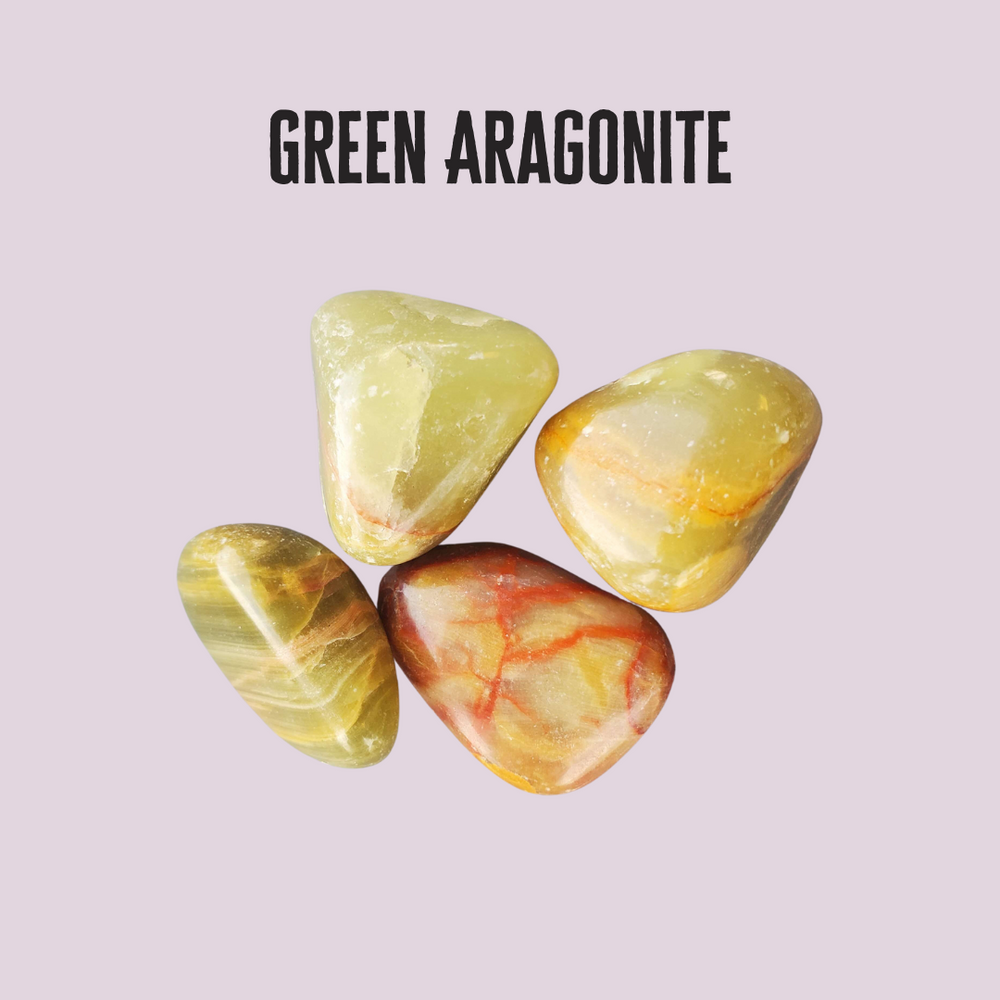 Green Aragonite Tumbled Stone | Self Love and Decompression