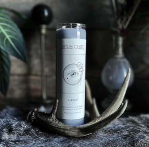 
                  
                    Load image into Gallery viewer, Grief Candle Dressed by Ritualcravt
                  
                