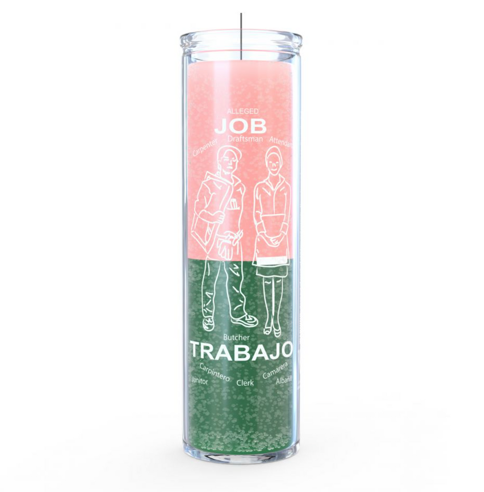 Job 7 Day Candle Pink and Green