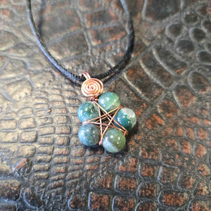 
                  
                    Load image into Gallery viewer, Copper and Crystal Pentagram Necklace by Thistle Rose Forge
                  
                