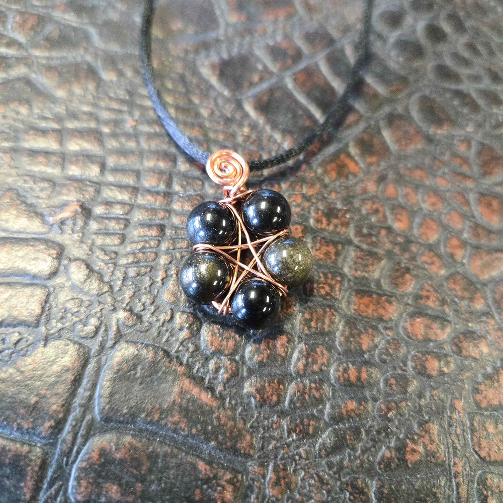 
                  
                    Load image into Gallery viewer, Copper and Crystal Pentagram Necklace by Thistle Rose Forge
                  
                