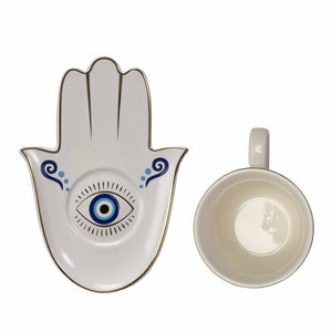 
                  
                    Load image into Gallery viewer, Evil Eye Cup and Saucer Set
                  
                
