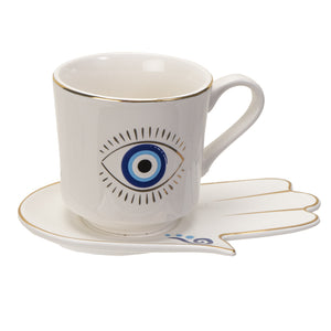 
                  
                    Load image into Gallery viewer, Evil Eye Cup and Saucer Set
                  
                
