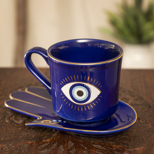 
                  
                    Load image into Gallery viewer, Evil Eye Cup and Saucer Set
                  
                