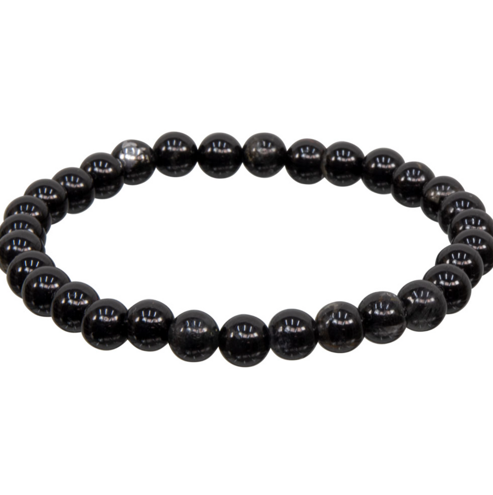 Black Tourmaline with Quartz Bracelet 6-8mm | Balance and Protection