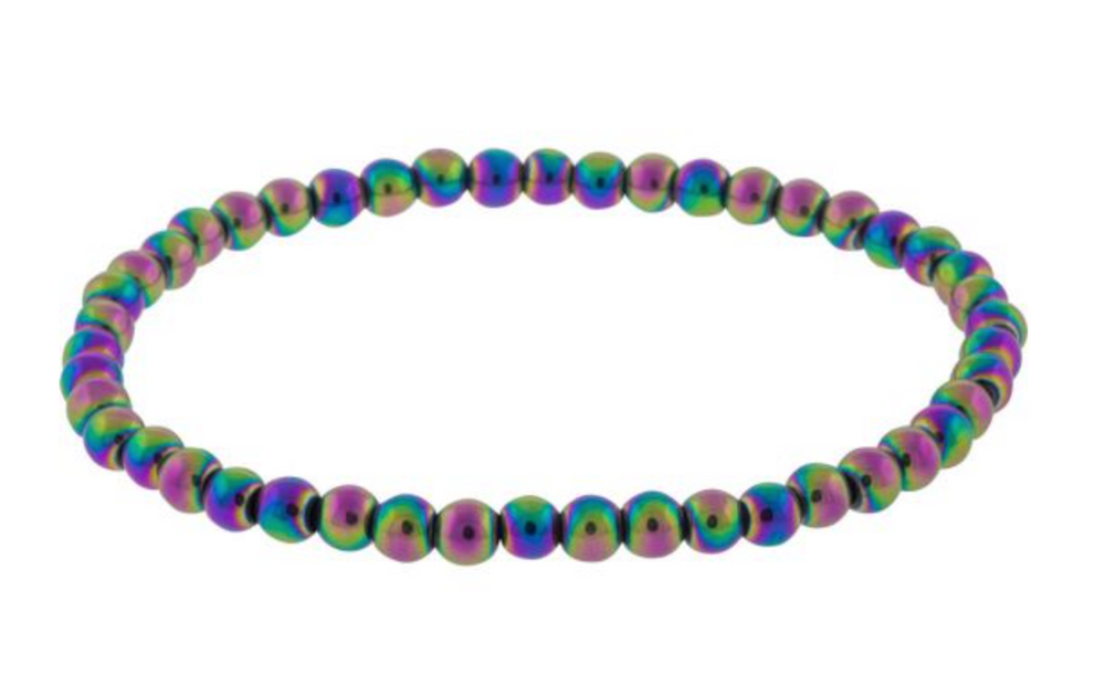 
                  
                    Load image into Gallery viewer, Rainbow Hematite Beaded Bracelet | Clear Mind
                  
                