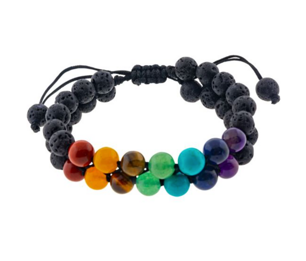 Chakra Bracelet with Lava Beads
