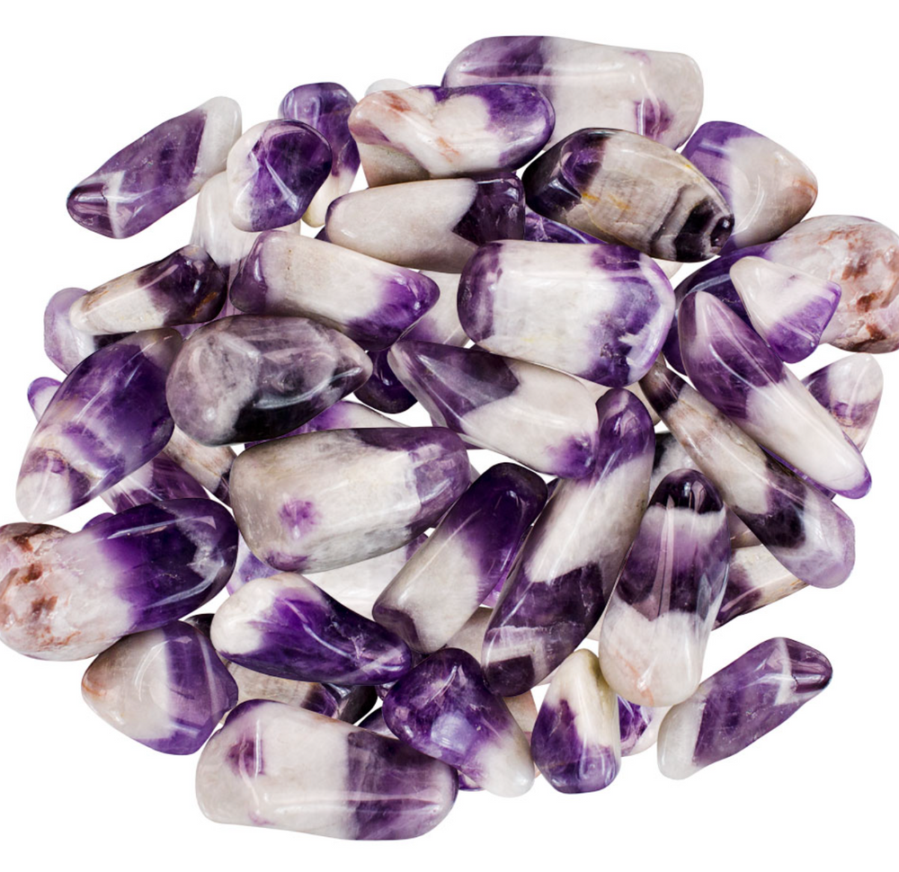 Chevron Amethyst Tumbled Stone