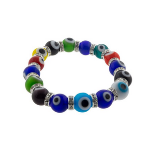 
                  
                    Load image into Gallery viewer, Evil Eye Bracelet with Glass Beads
                  
                
