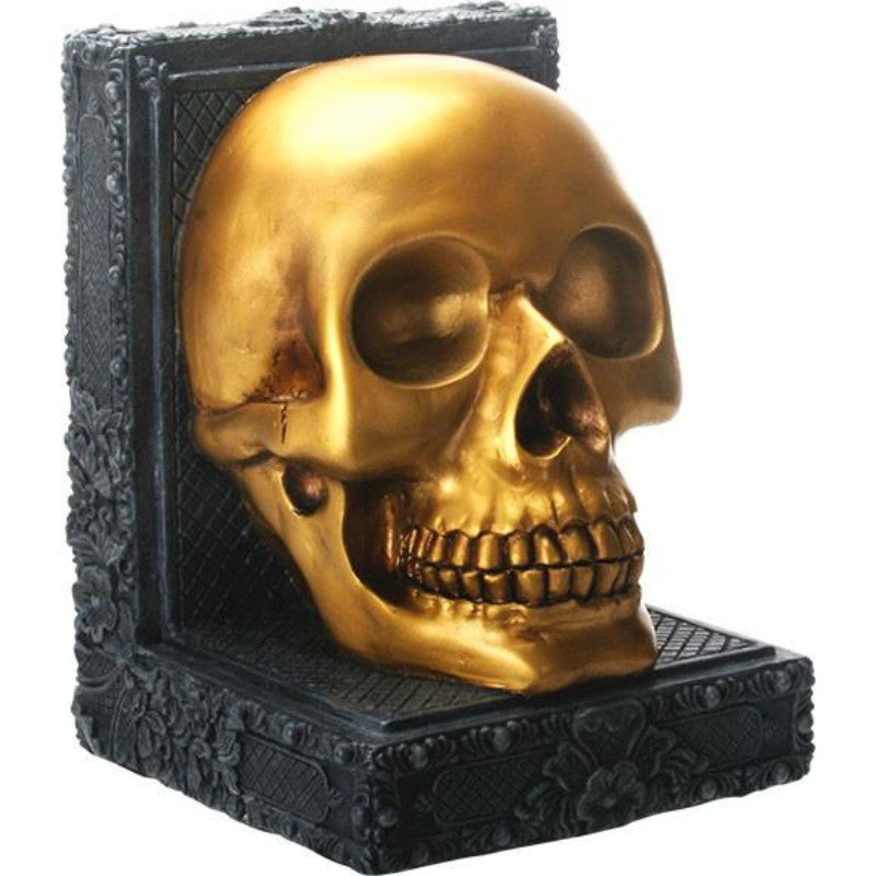 Golden Skull Bookend