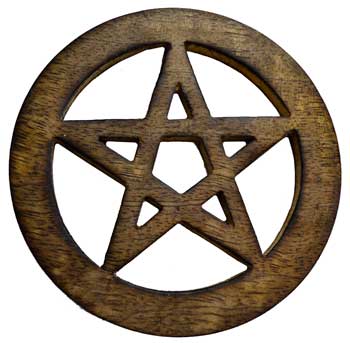 Pentacle Altar Tile - Wooden
