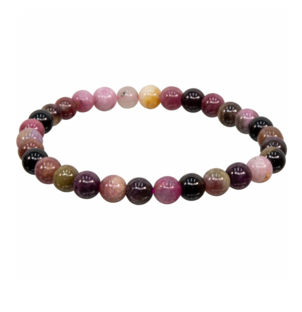 Pink Mix Tourmaline Beaded Bracelet | Protection and Balance 5-7MM