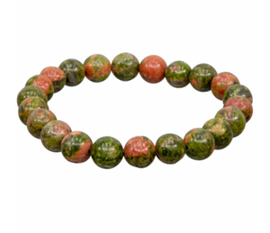 
                  
                    Load image into Gallery viewer, Unakite Bracelet -8MM - Balance and Scrying
                  
                